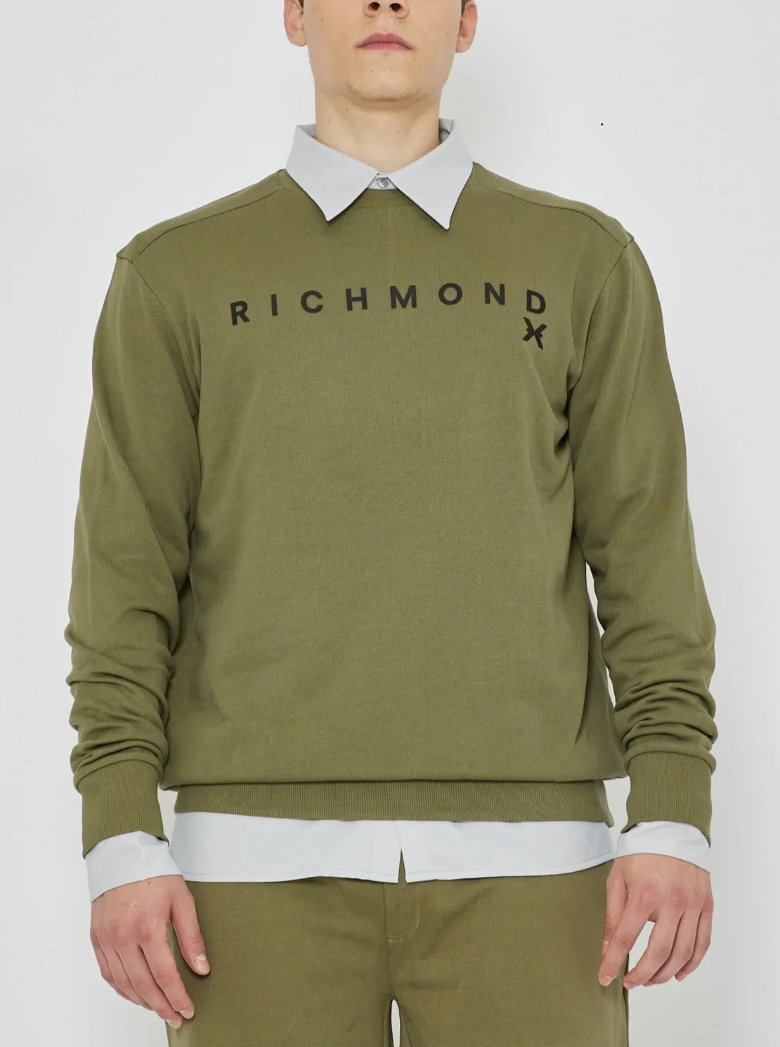 Felpa RICHMOND X stampa logo nero/giallo fluo