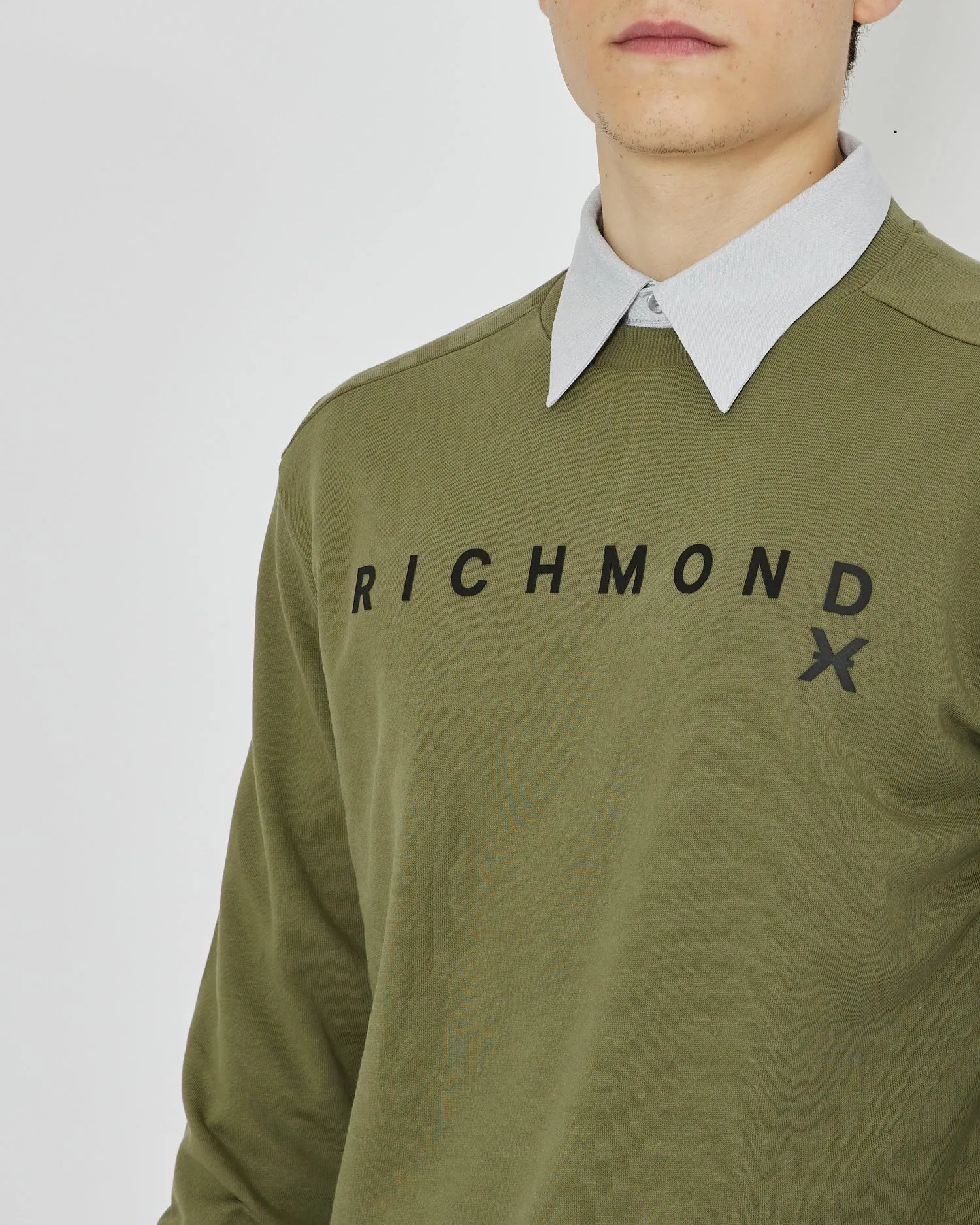 Felpa RICHMOND X stampa logo nero/giallo fluo