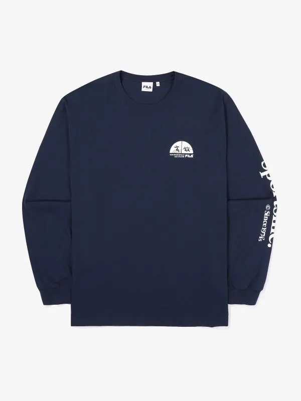 FILA  |Unisex Street Style Long Sleeves Plain Cotton