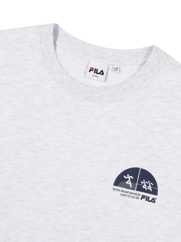 FILA  |Unisex Street Style Long Sleeves Plain Cotton