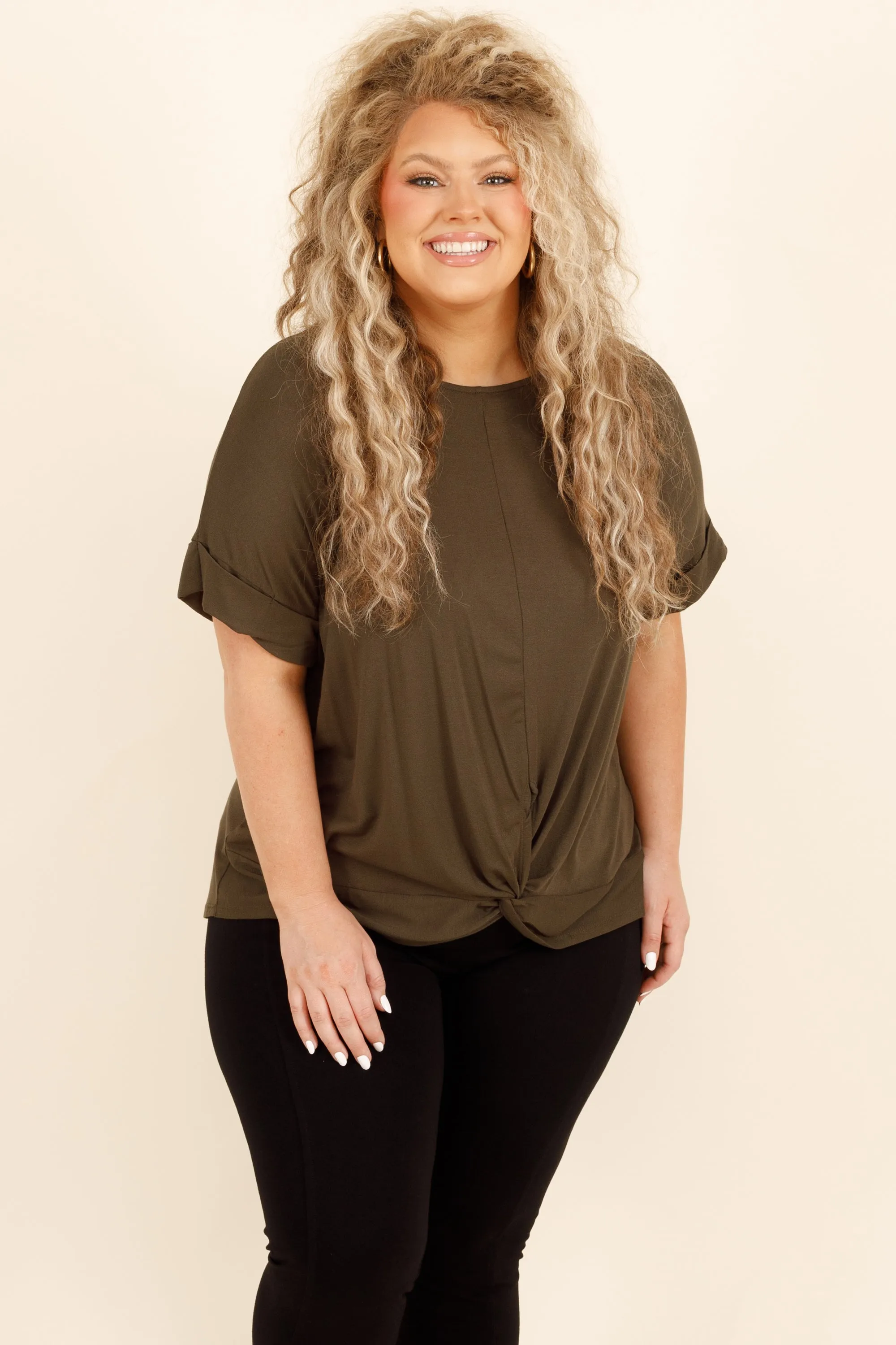 Gossip Only Top, Dark Olive