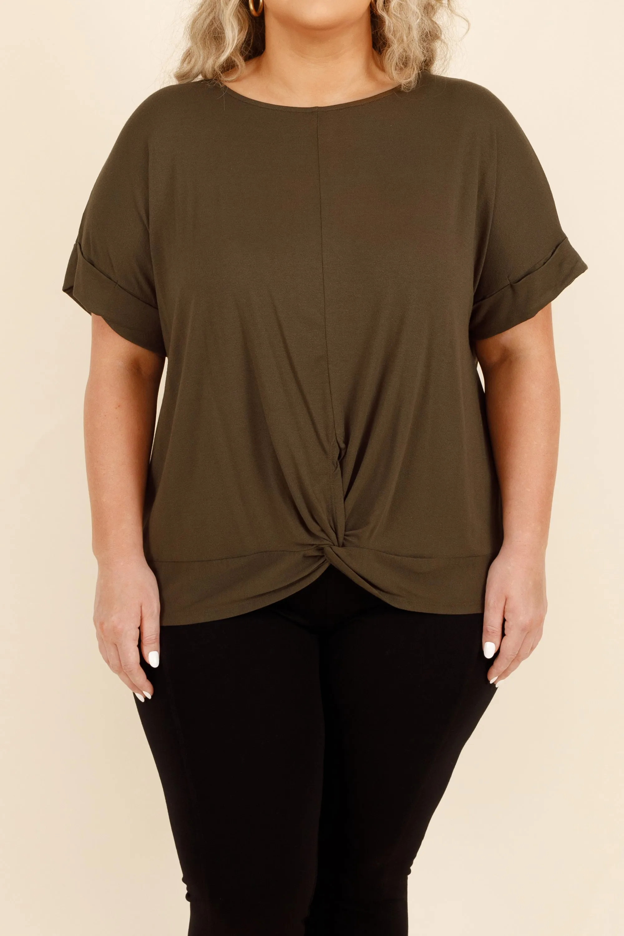 Gossip Only Top, Dark Olive