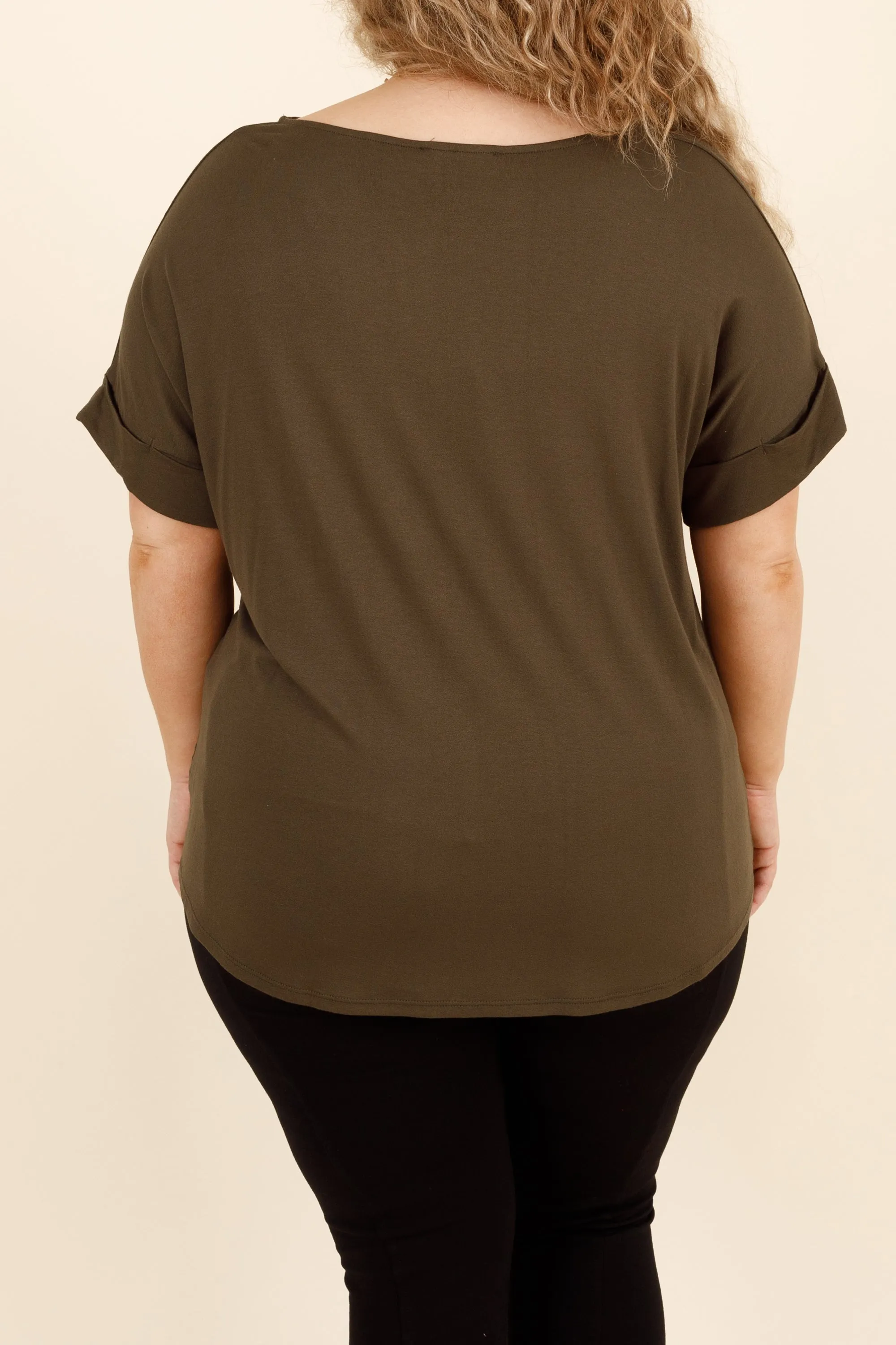 Gossip Only Top, Dark Olive