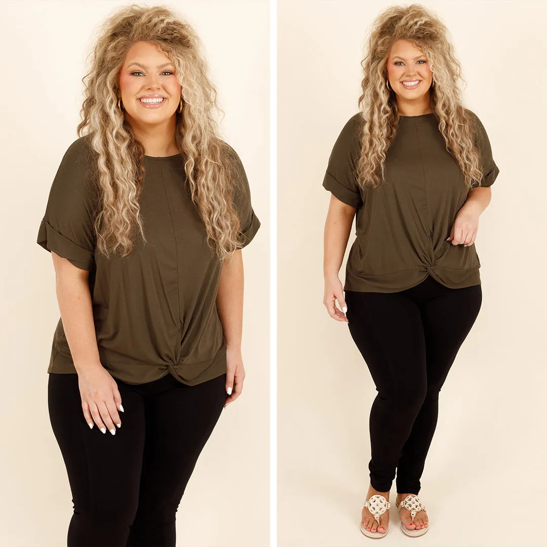 Gossip Only Top, Dark Olive