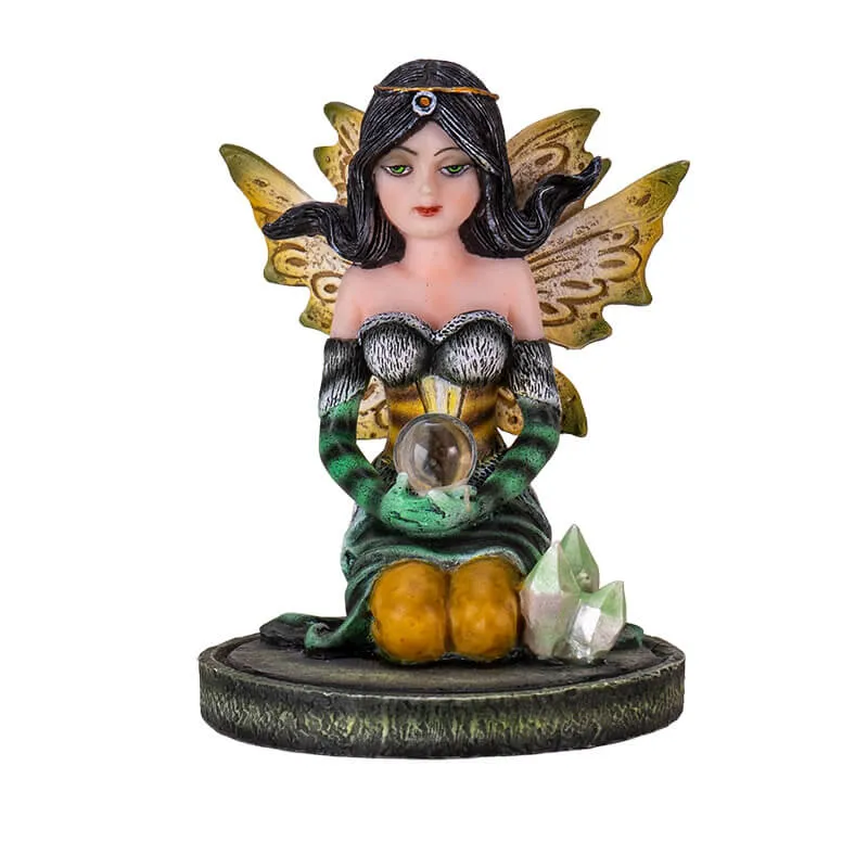 Green Crystal Ball Fairy Figurine