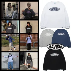 HAVISM  |Unisex Street Style Long Sleeves Plain Oversized