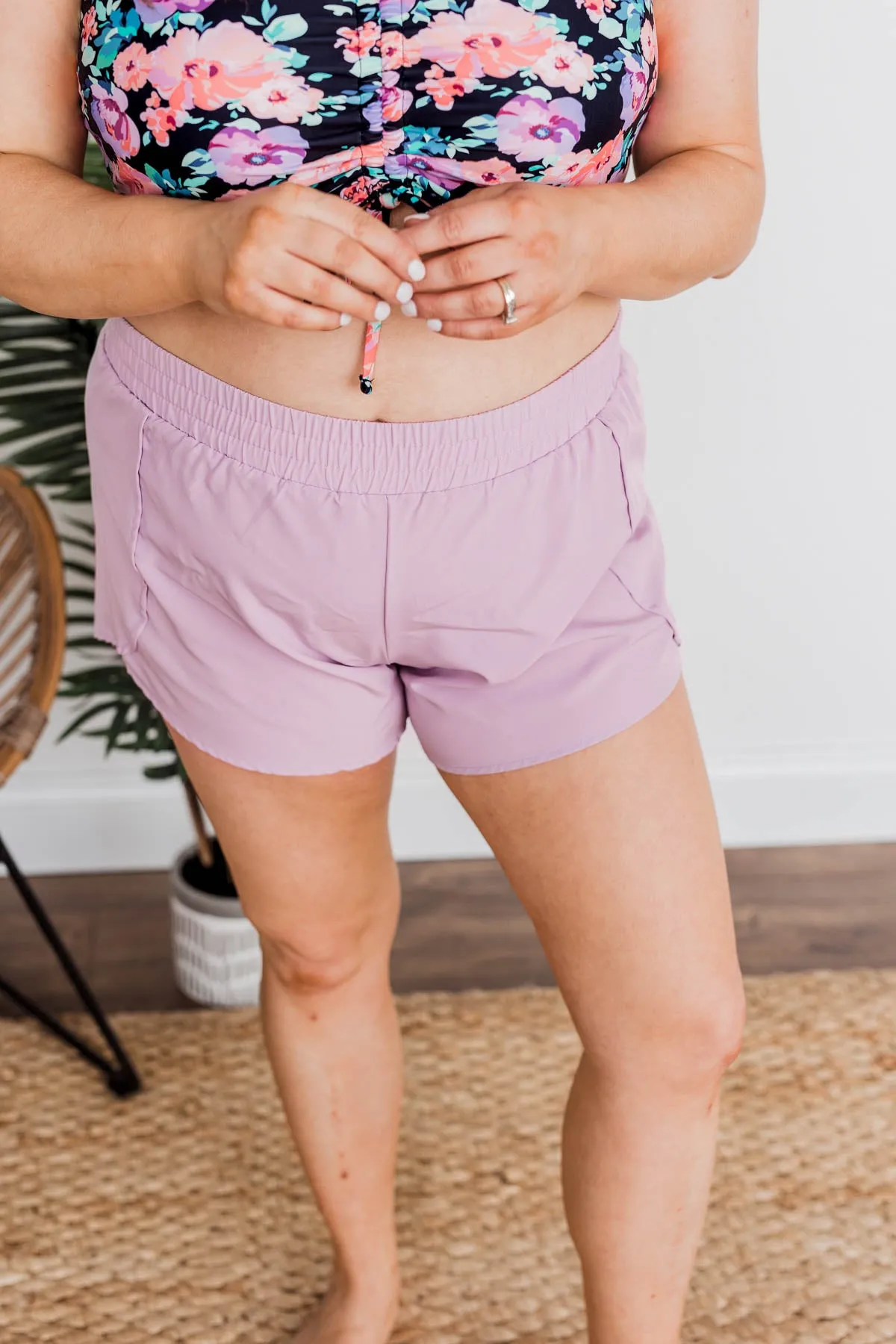 High Tide Athleisure Shorts- Lavender