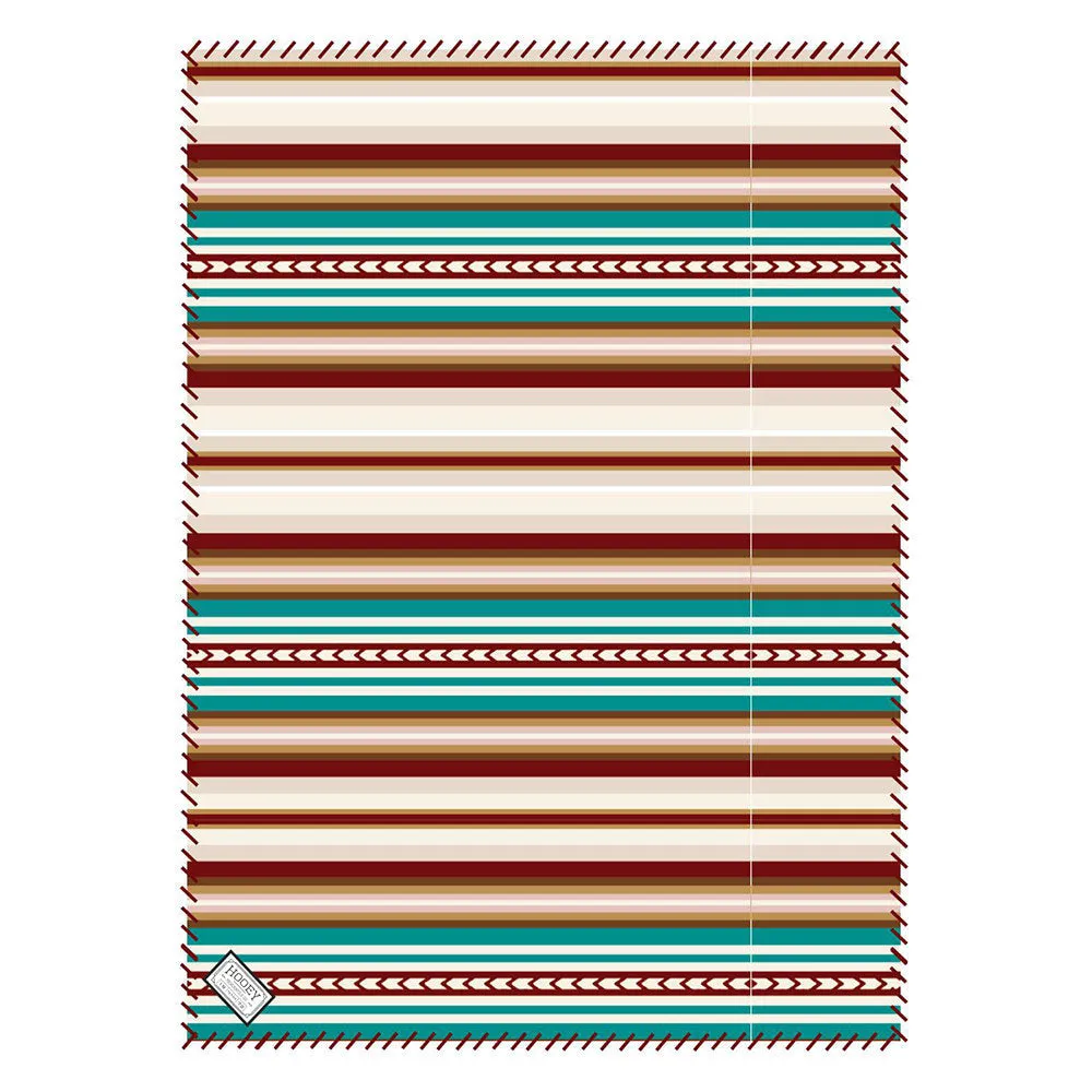 HOOEY FLEECE BLANKET RED/WHITE/TURQUOISE SERAPE