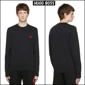 Hugo Boss  |Pullovers Long Sleeves Plain Cotton Long Sleeve T-shirt Logo