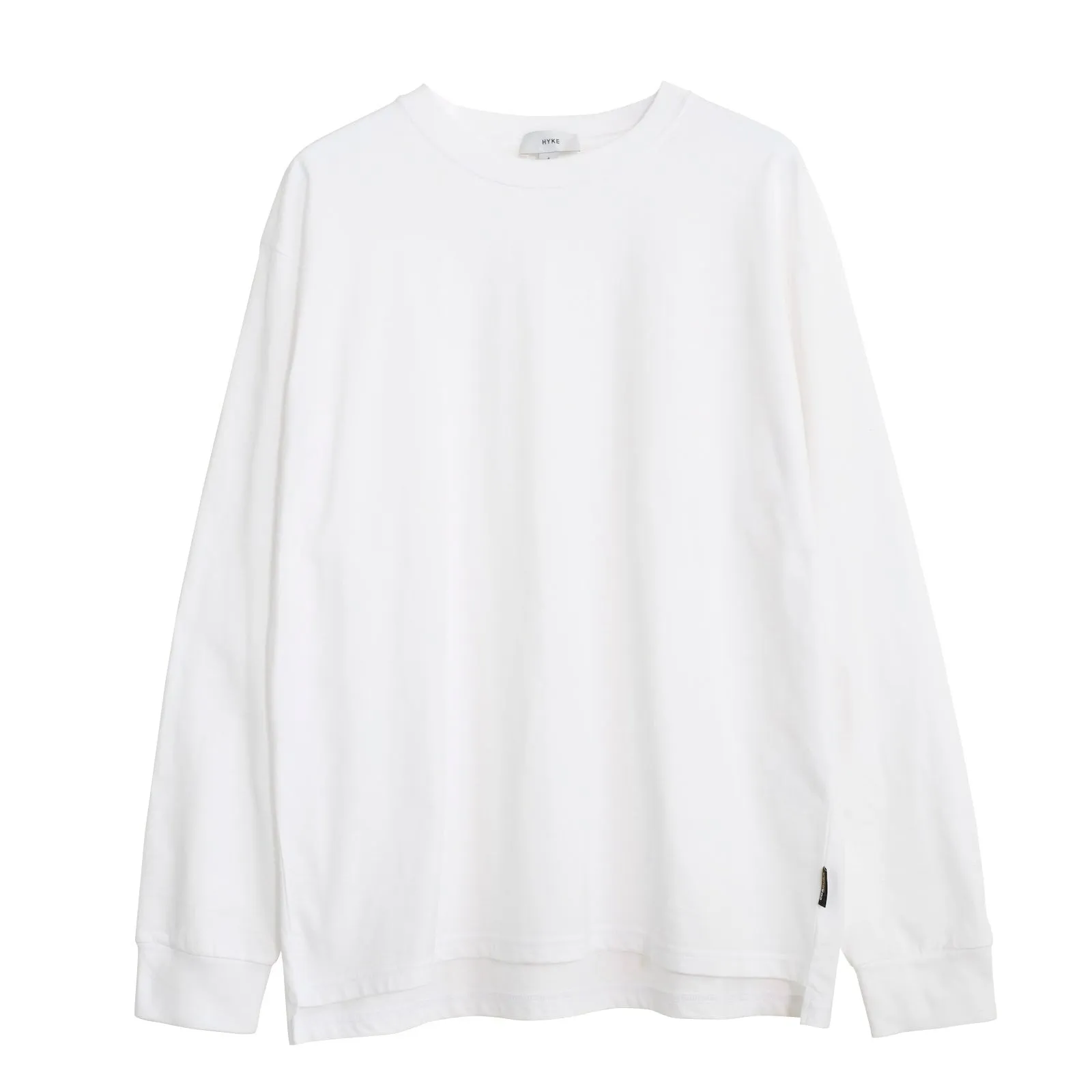 Hyke  |Crew Neck Unisex Street Style Long Sleeves Plain Cotton