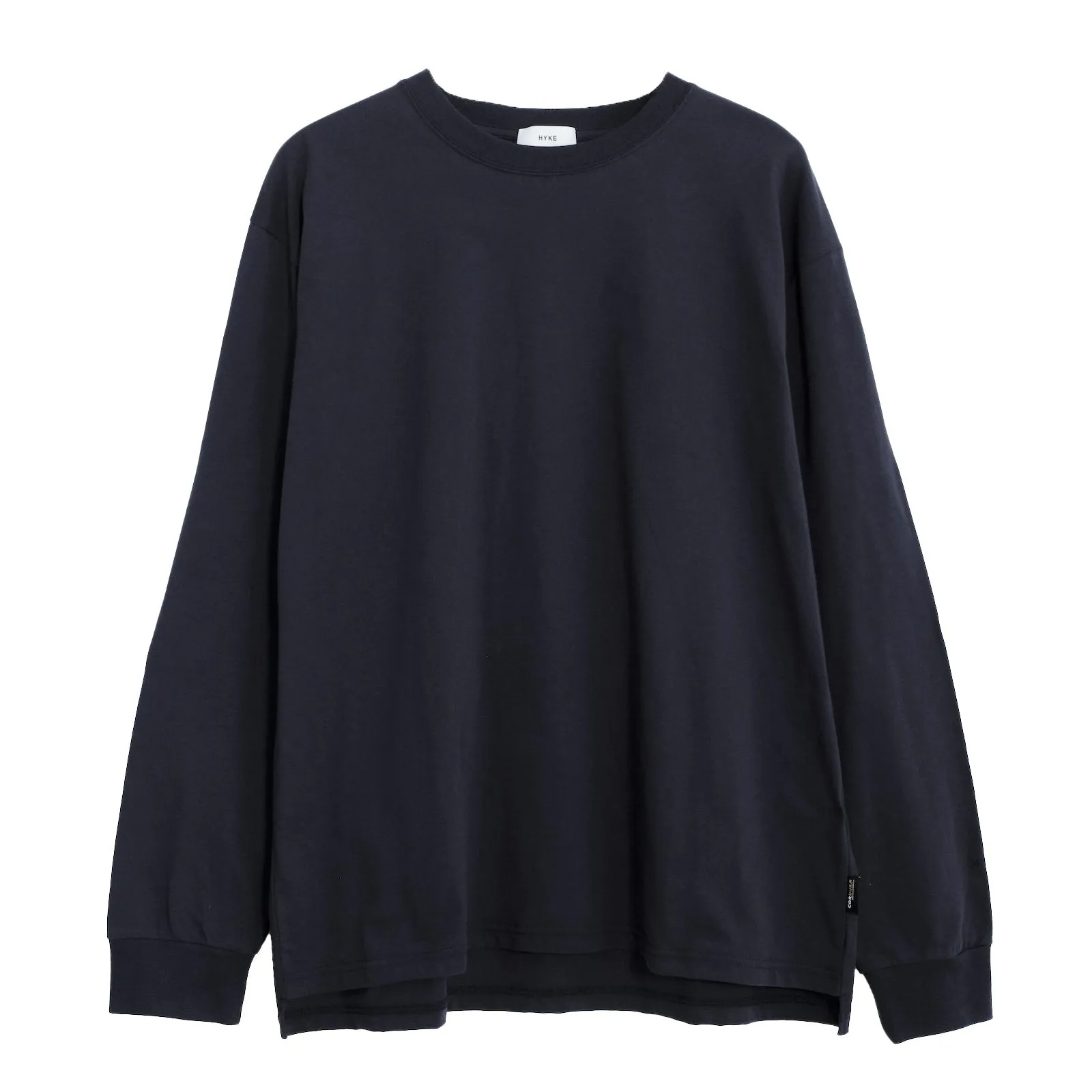 Hyke  |Crew Neck Unisex Street Style Long Sleeves Plain Cotton