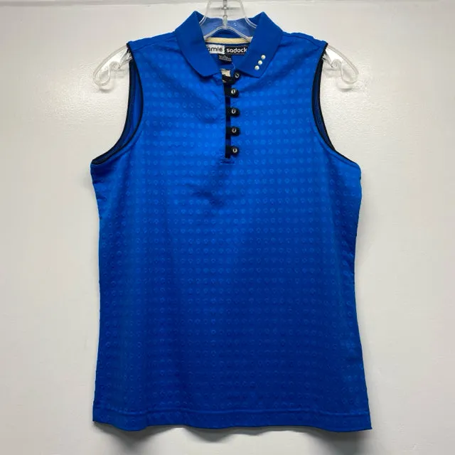 Jamie Sadock Size M Women's Blue Embossed Polo Activewear Top