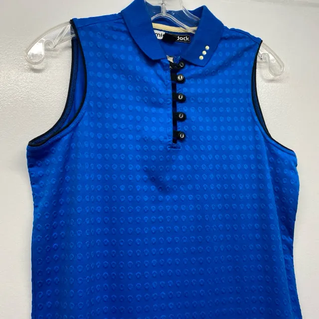 Jamie Sadock Size M Women's Blue Embossed Polo Activewear Top