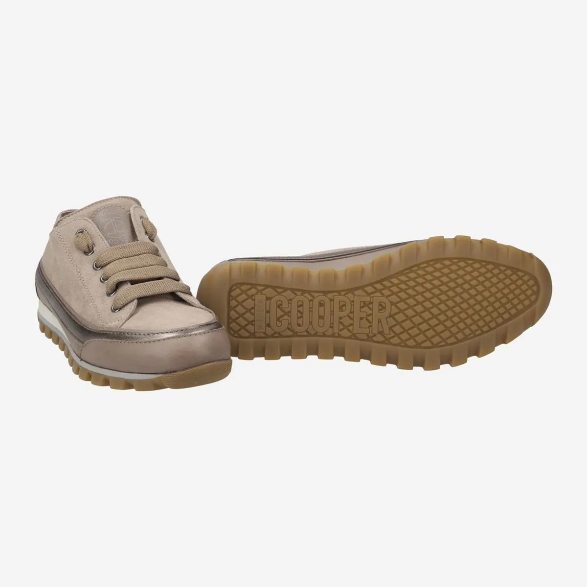 Janis Low Sneaker - Strip Taupe Gold Metallic