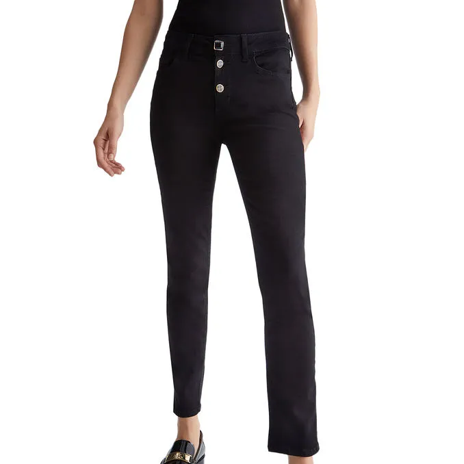 JEANS MONROE Woman Denim Black