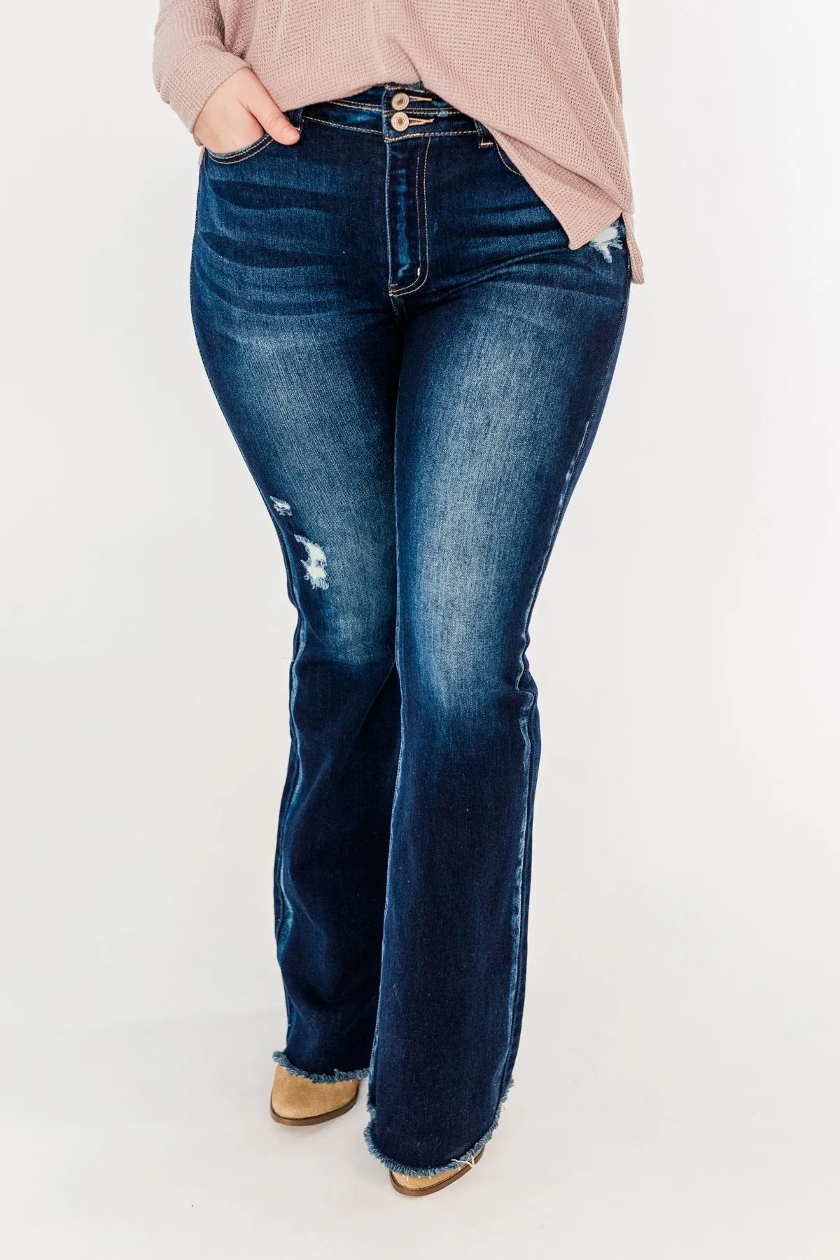 KanCan High Rise Flare Bottom Jeans- Talia Wash