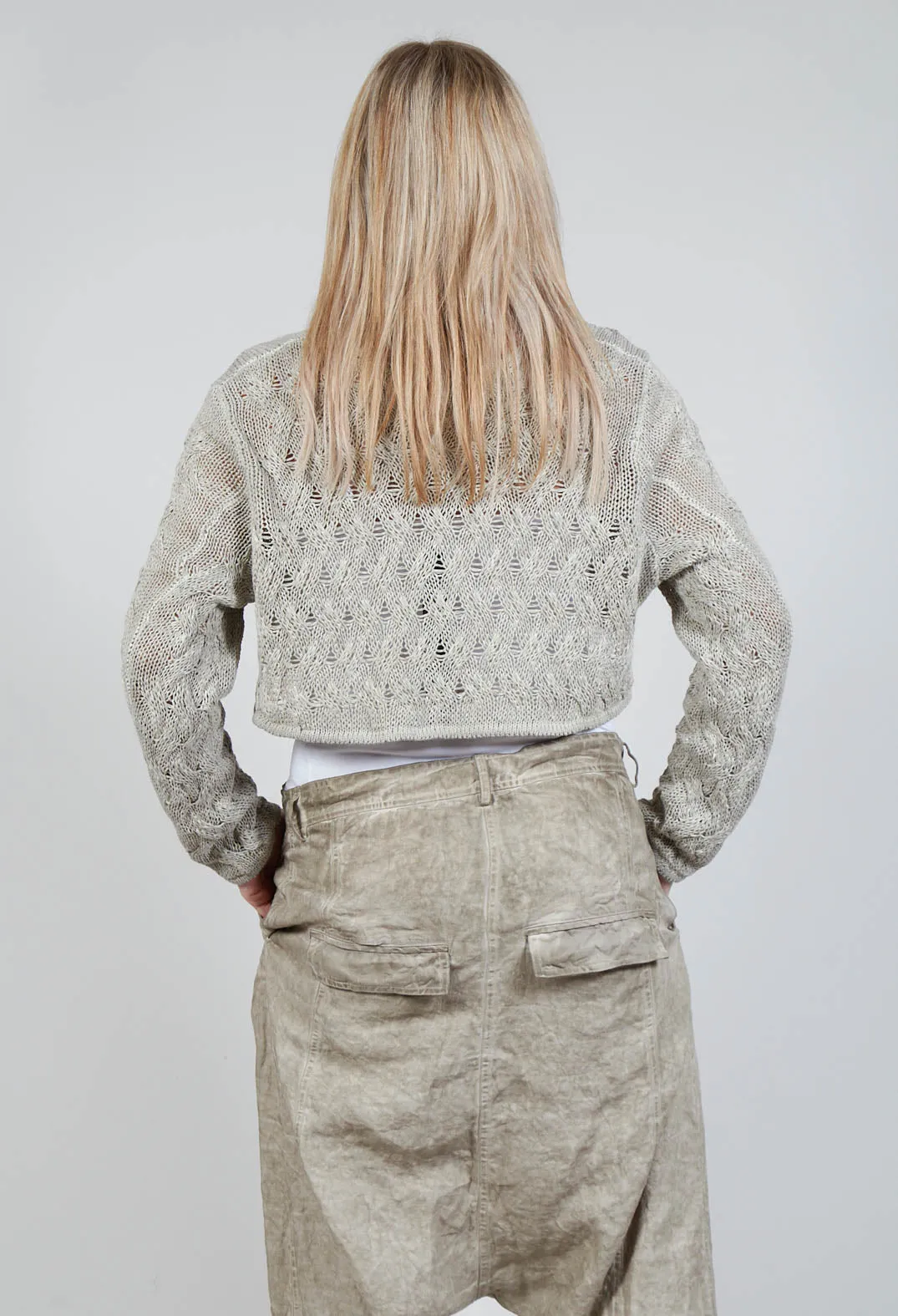 Knitted Cardigan in Straw Cloud