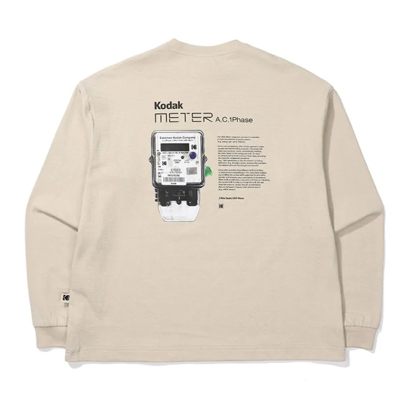 KODAK  |Unisex Street Style Long Sleeves Plain Cotton