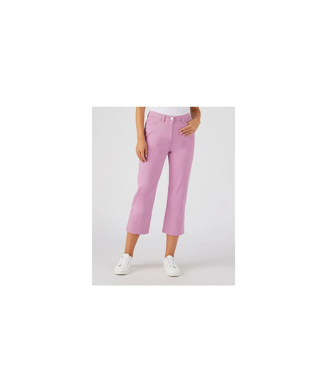 Ladies Cotton Stretch Cropped Trousers