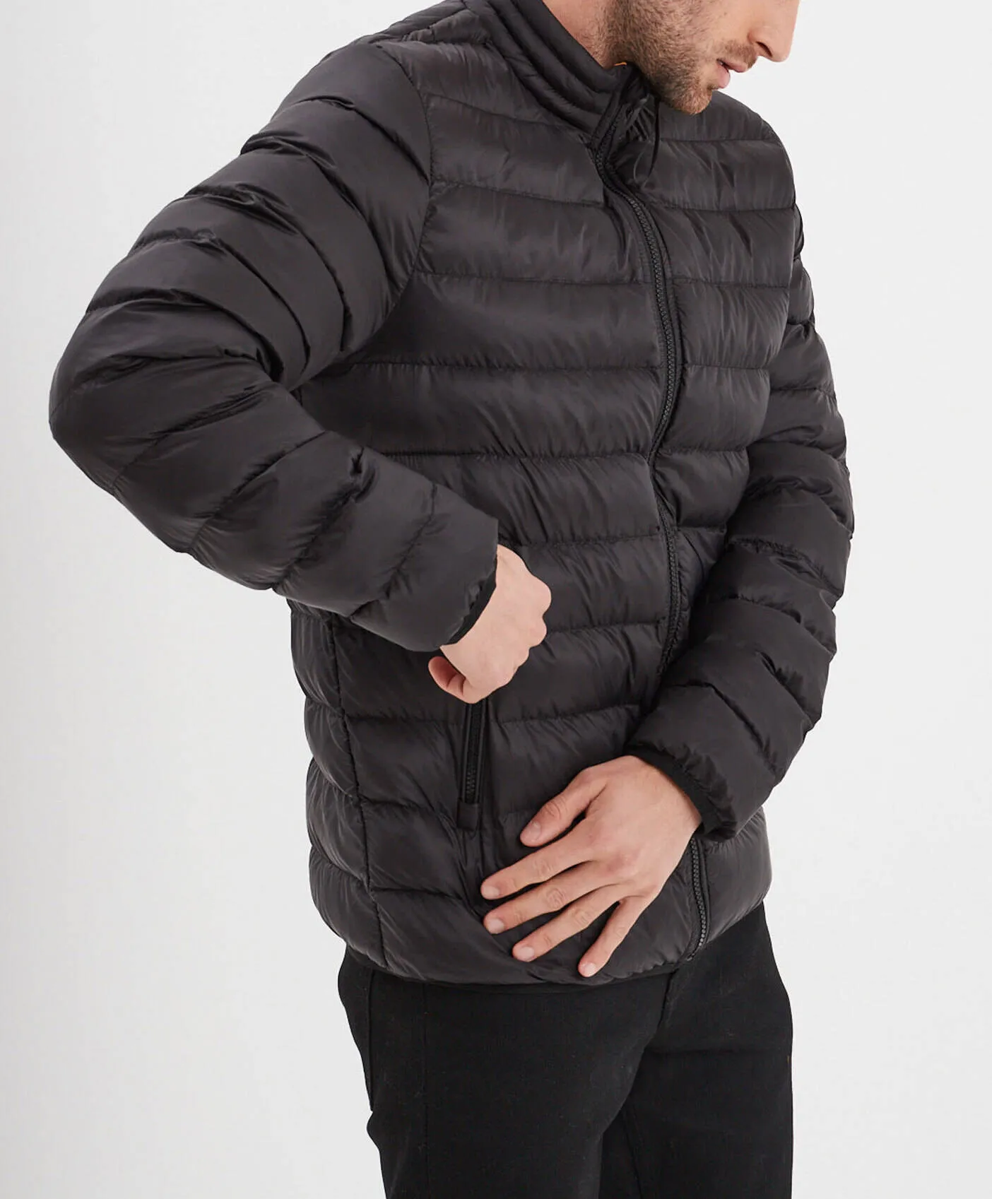 Light black men's down jacket \103100\