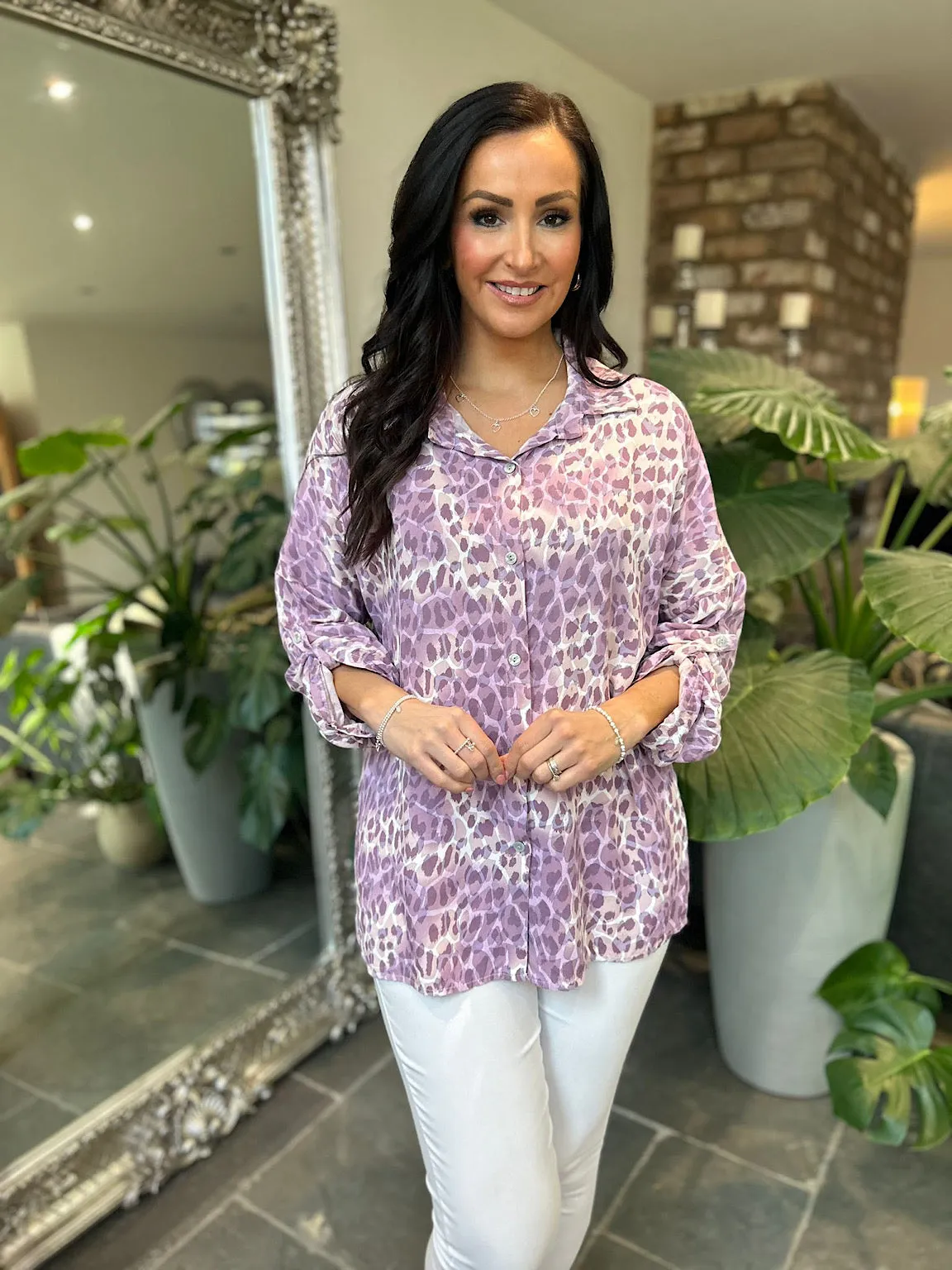 Lilac Animal Print Shirt Zoe