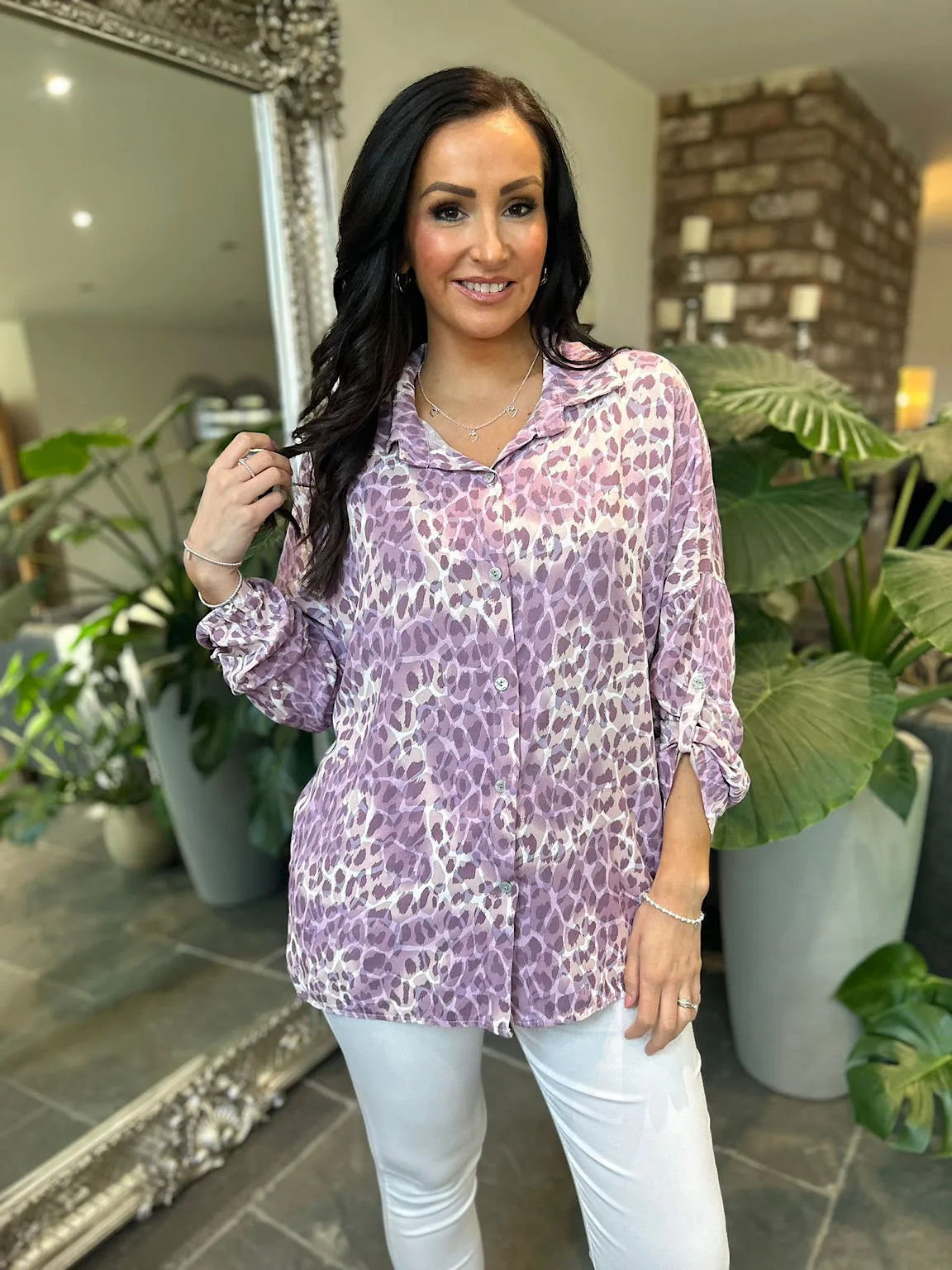 Lilac Animal Print Shirt Zoe