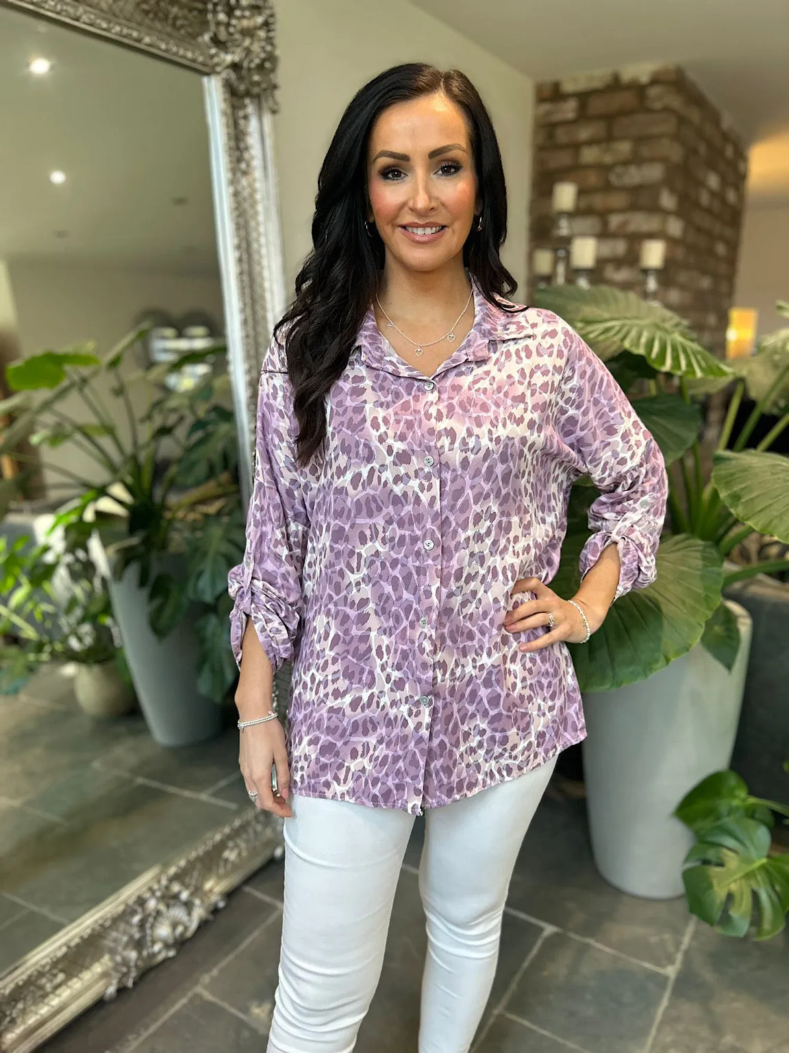 Lilac Animal Print Shirt Zoe