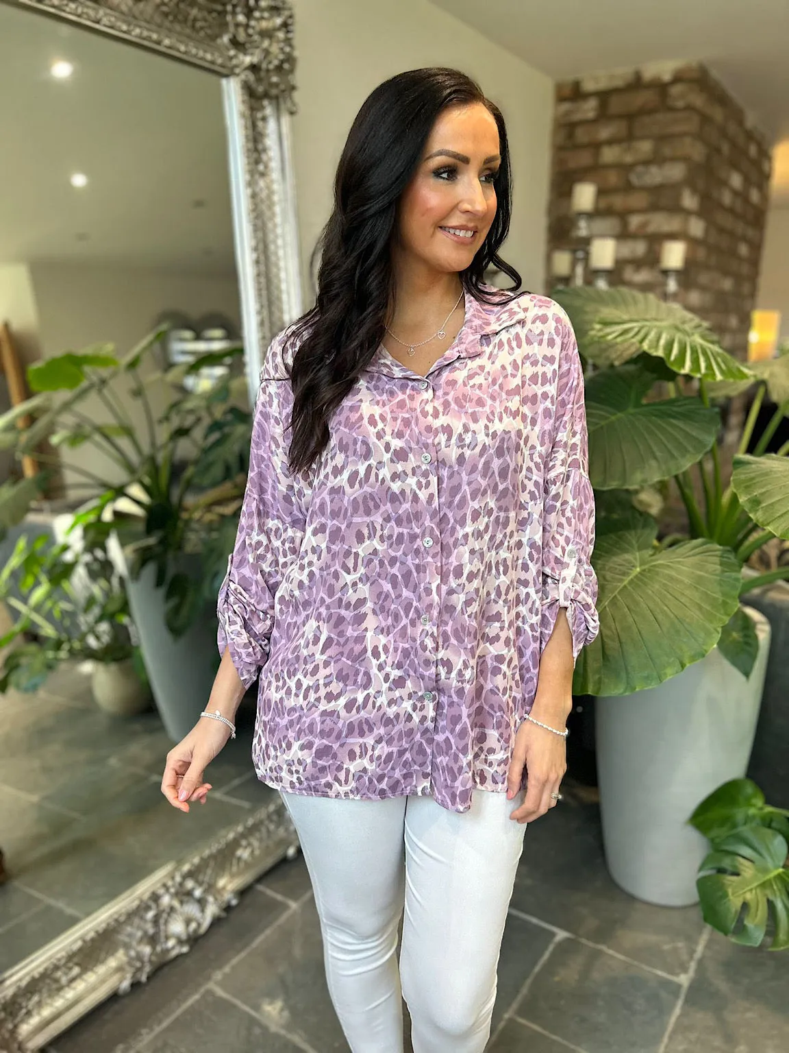 Lilac Animal Print Shirt Zoe