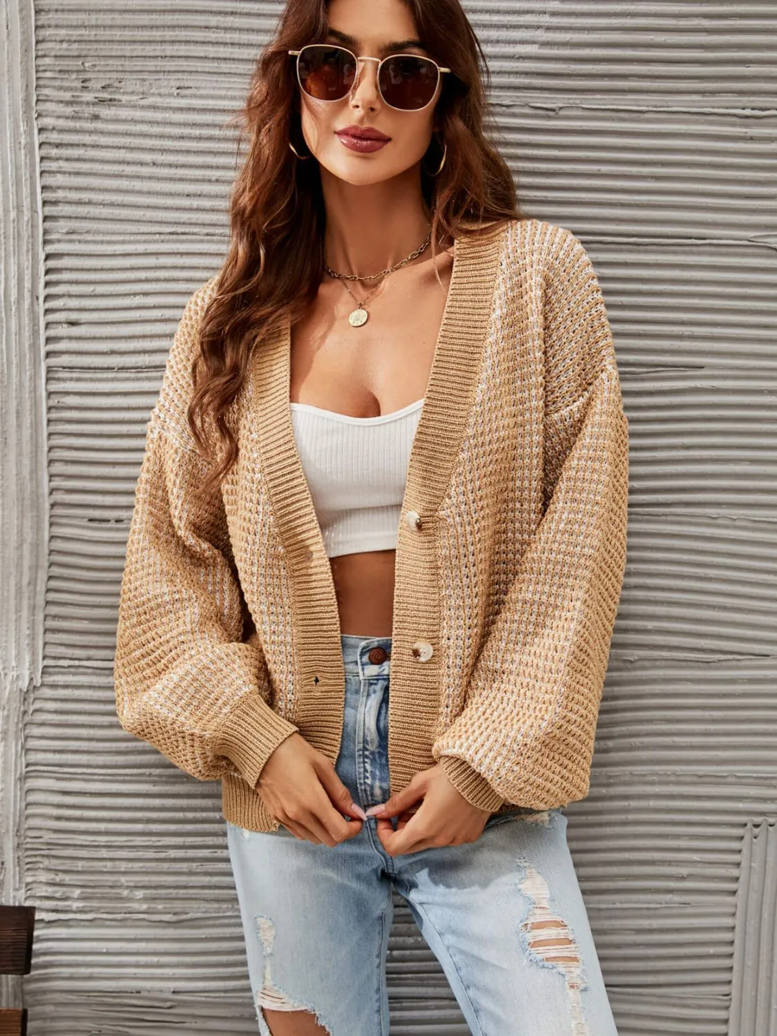 Livin in Lantern Sleeve Cardigan