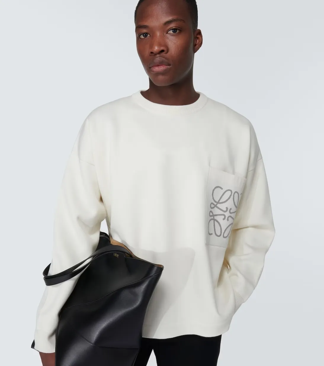 LOEWE  |Crew Neck Pullovers Street Style Long Sleeves Plain Cotton