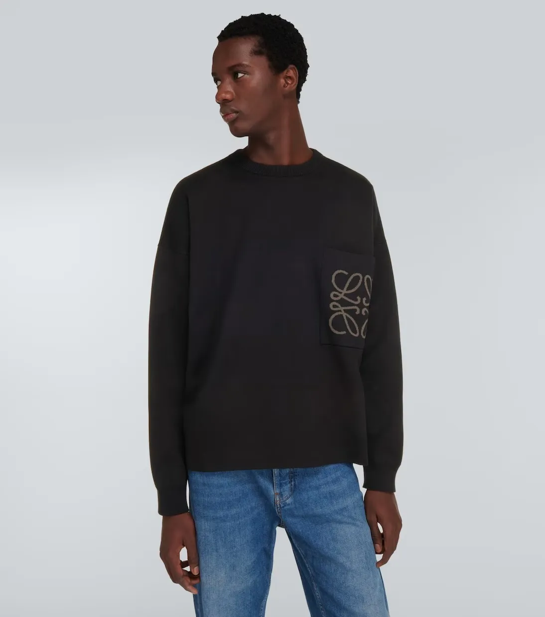 LOEWE  |Crew Neck Pullovers Street Style Long Sleeves Plain Cotton