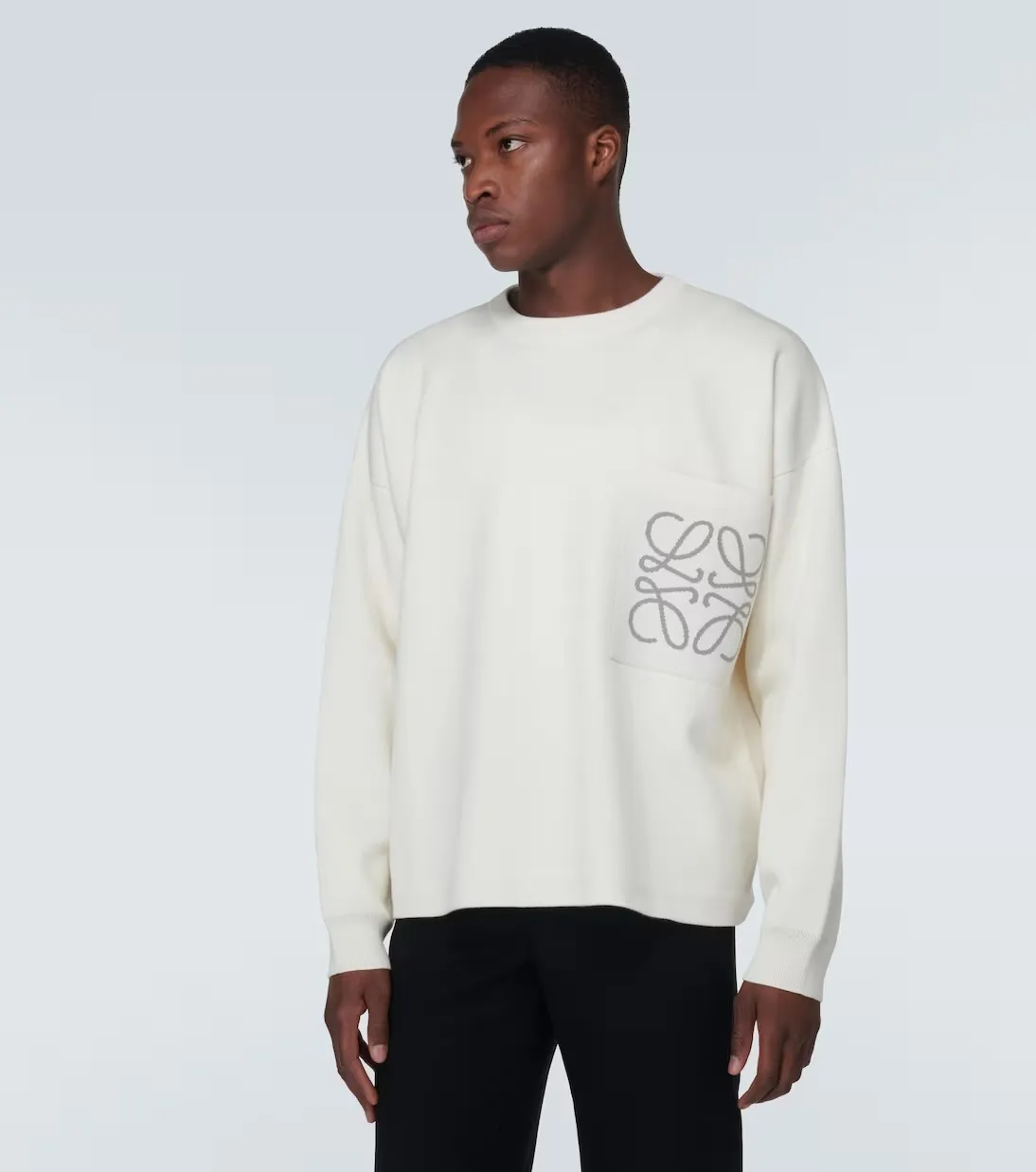 LOEWE  |Crew Neck Pullovers Street Style Long Sleeves Plain Cotton