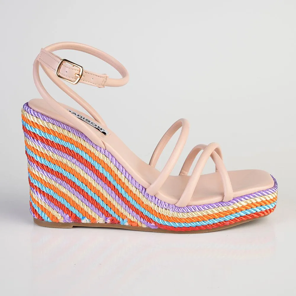 Madison Azalia Rope Wedge Sandal  - Nude