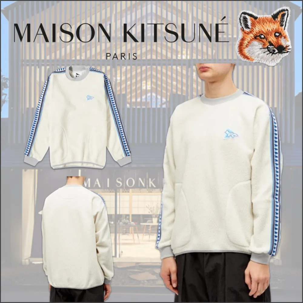 MAISON KITSUNE  |Crew Neck Pullovers Unisex Long Sleeves