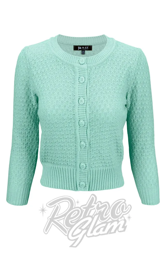 Mak Textured Cardigan in Aqua