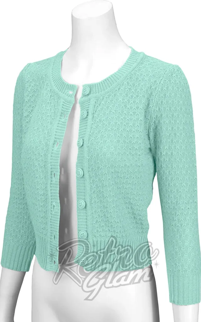 Mak Textured Cardigan in Aqua