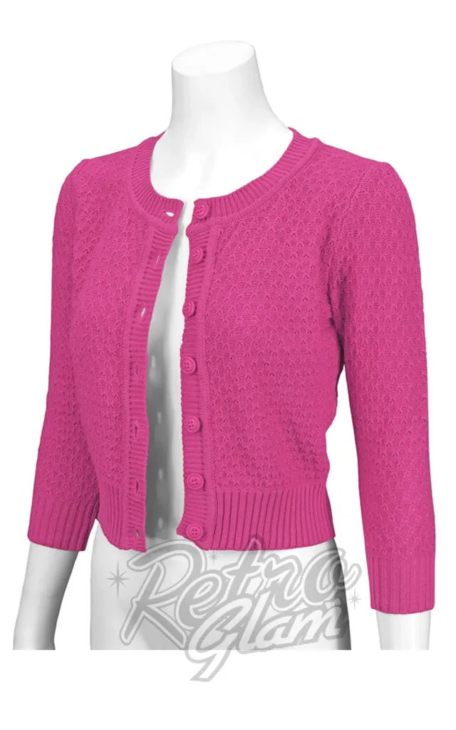 Mak Textured Cardigan in Magenta