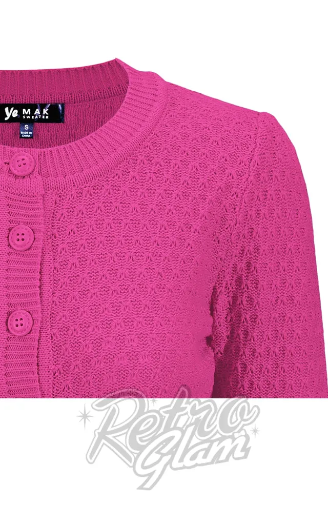 Mak Textured Cardigan in Magenta