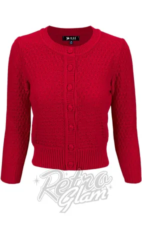 Mak Textured Cardigan in Red