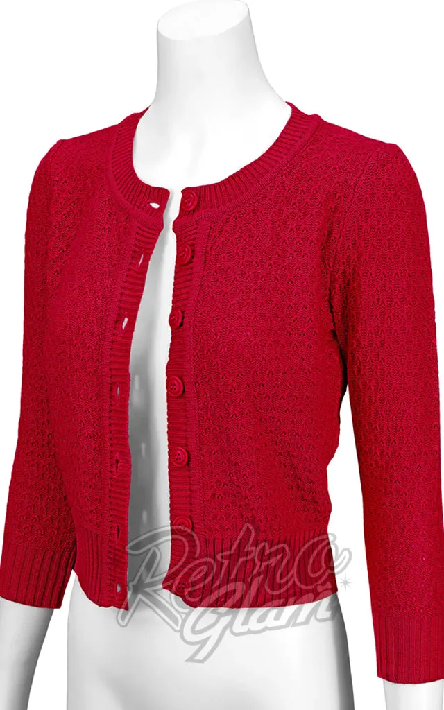 Mak Textured Cardigan in Red