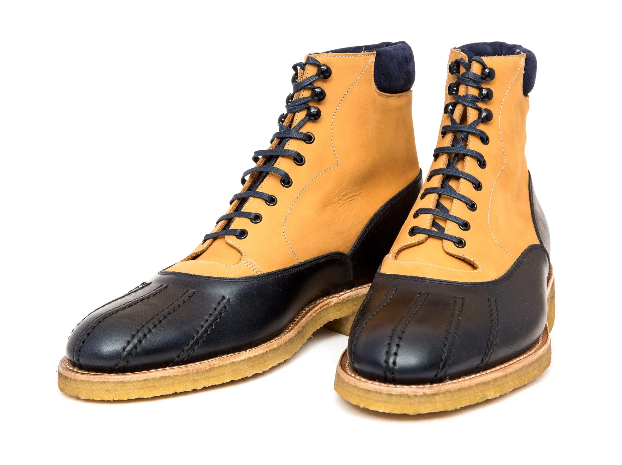 Mercer - MTO - Navy Calf / Tan Nubuck - TMG Last - Crepe Rubber Sole