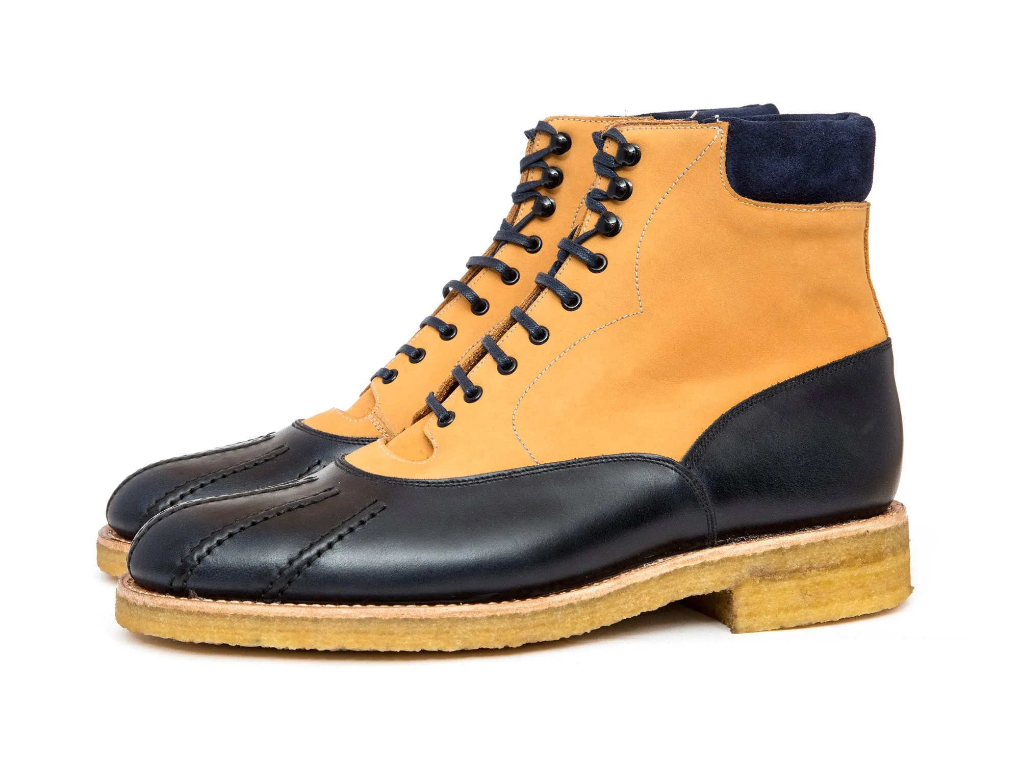 Mercer - MTO - Navy Calf / Tan Nubuck - TMG Last - Crepe Rubber Sole