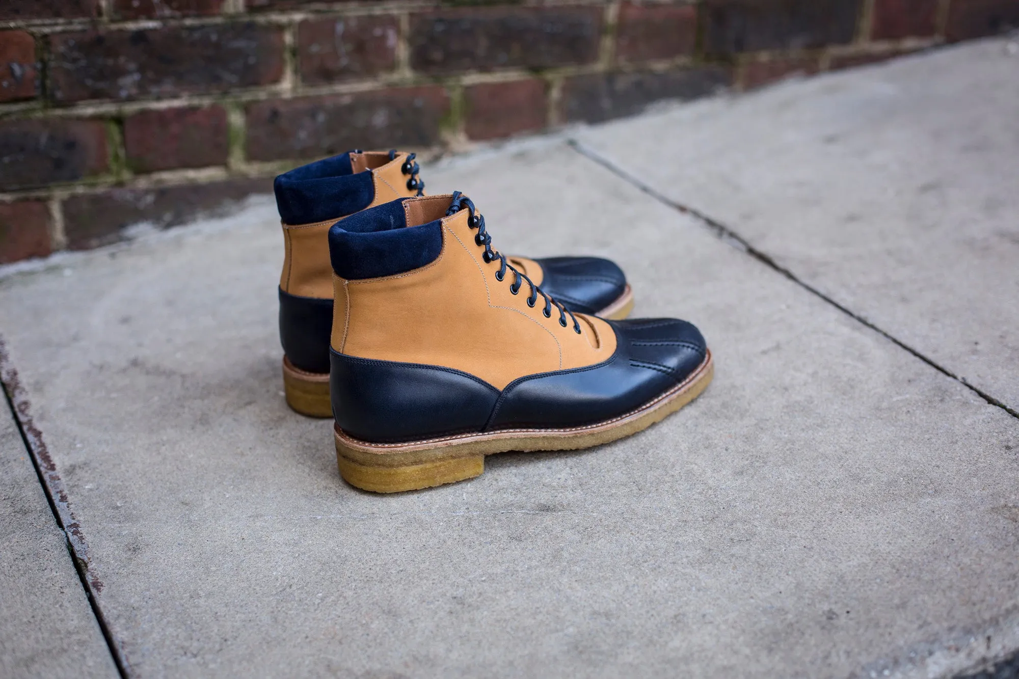 Mercer - MTO - Navy Calf / Tan Nubuck - TMG Last - Crepe Rubber Sole