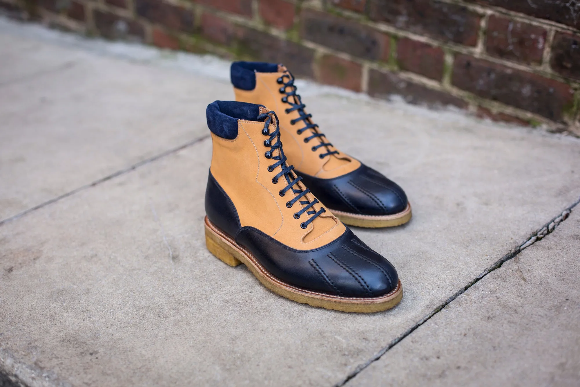 Mercer - MTO - Navy Calf / Tan Nubuck - TMG Last - Crepe Rubber Sole