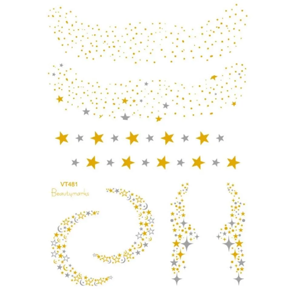 Metallic Face Temporary Tattoo Jewels - 11 Designs