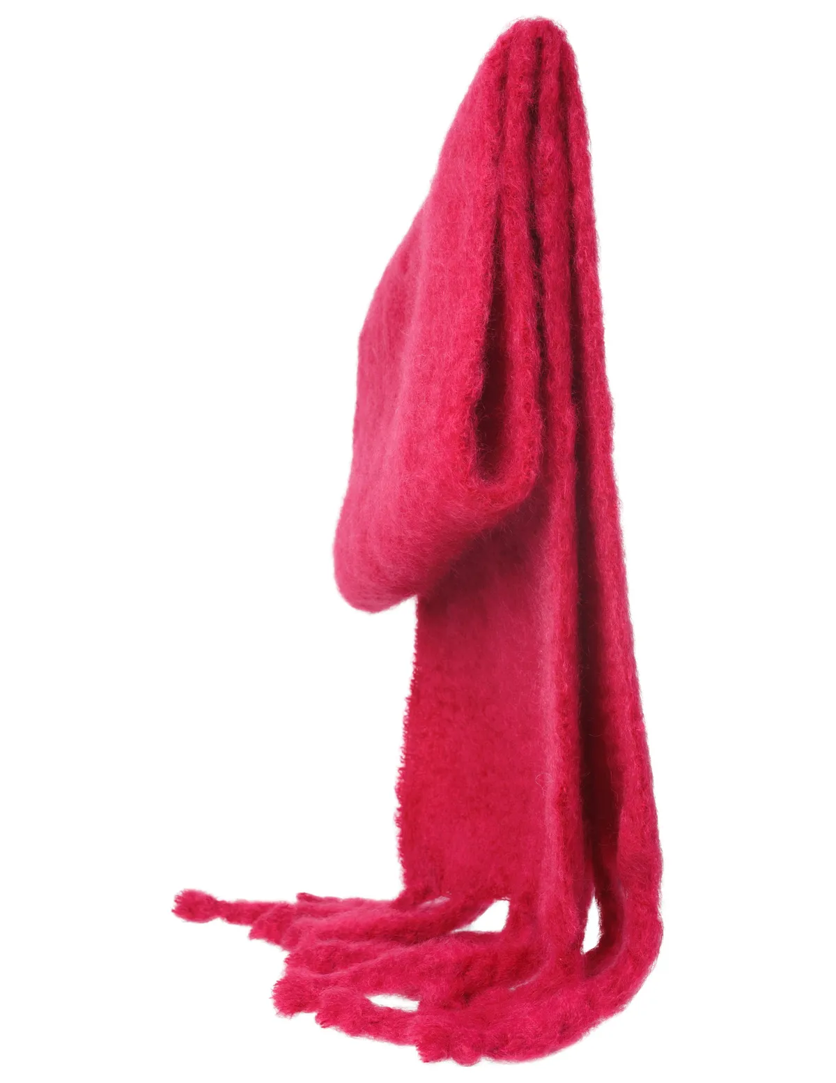 Mohair Knitted Scarf - Red