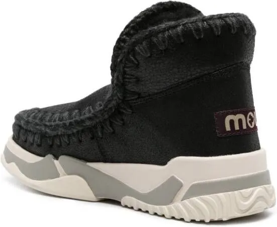 Mou Eskimo leather sneaker boots Black