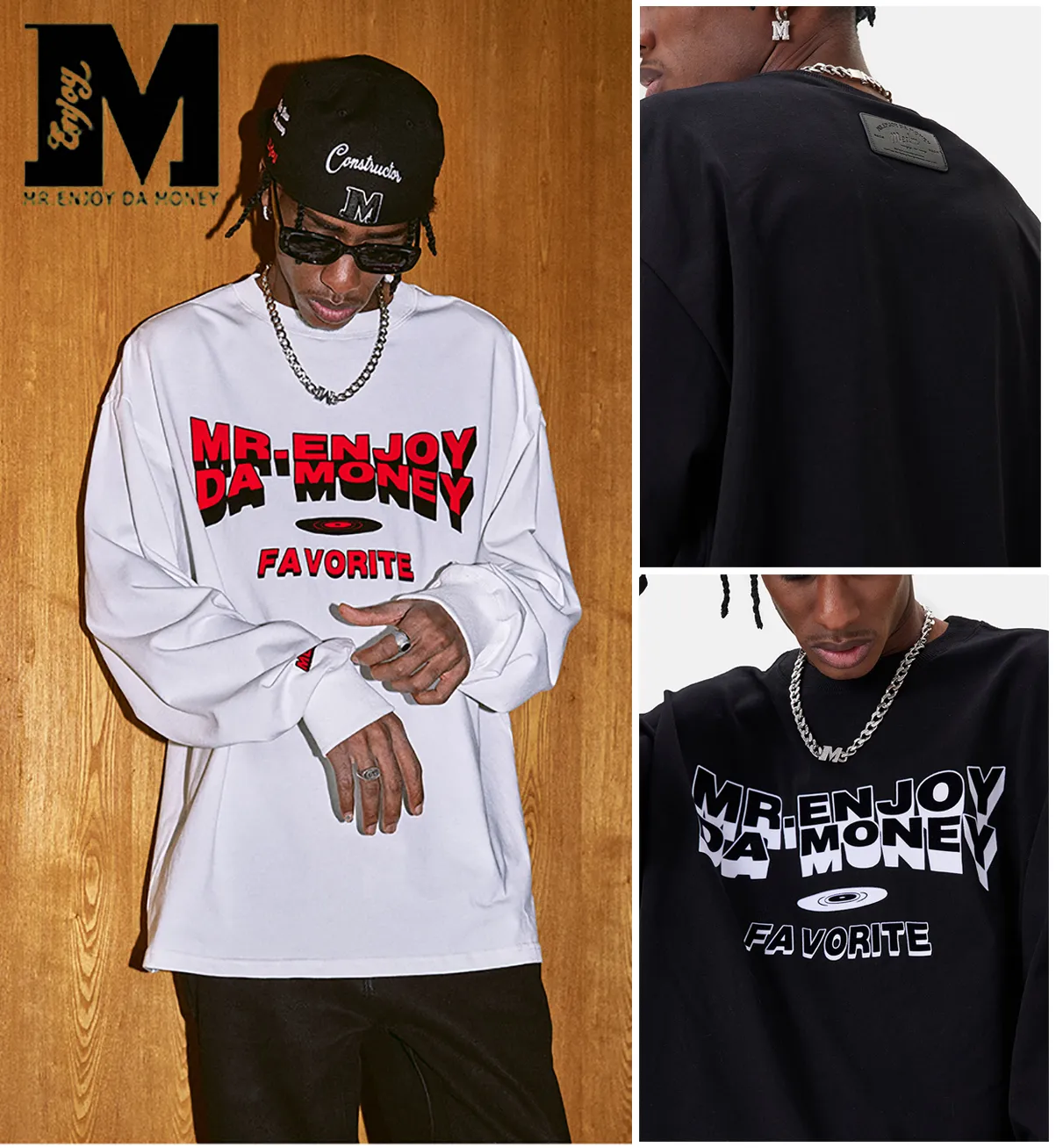 MR. ENJOY DA MONEY  |Unisex Street Style Long Sleeves Cotton Long Sleeve T-shirt