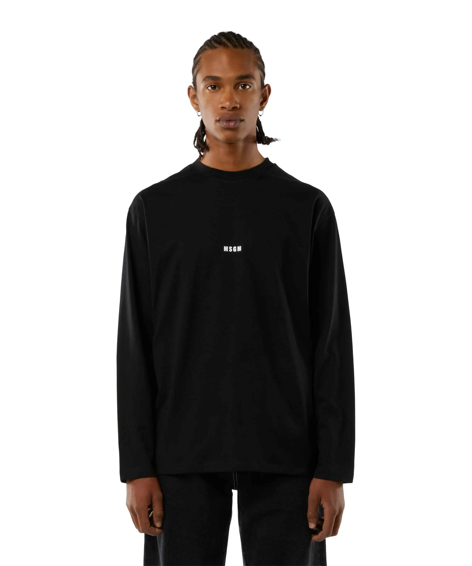 MSGM  |Crew Neck Street Style Long Sleeves Plain Cotton