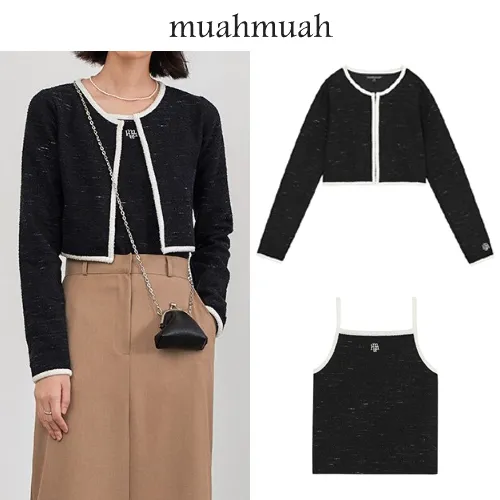 muahmuah  |Sleeveless Street Style Long Sleeves Elegant Style Logo